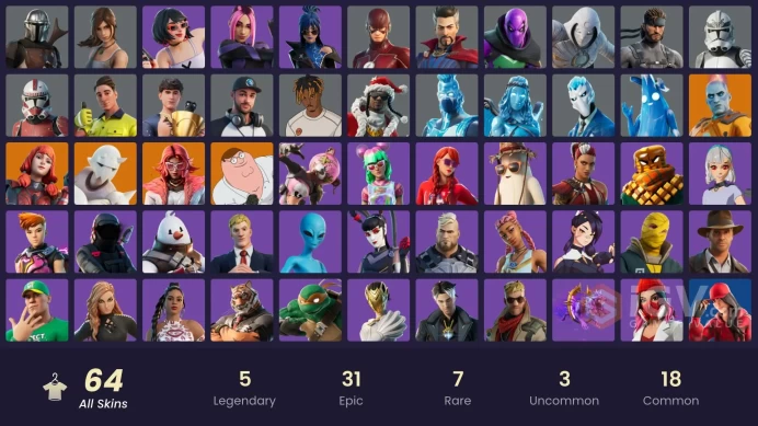 [PSN/XBOX/PC] 64 skins | The Imagined | Valeria | Snap | Peter Griffin | The Origin | Wolf Pack Trooper | Coruscant Guard |  50 VB