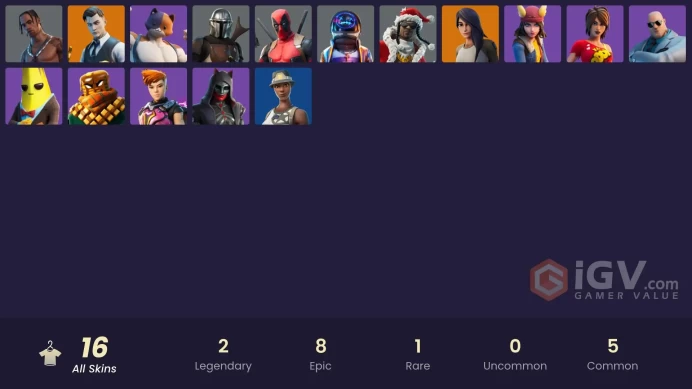 16 SKINS | TRAVIS SCOTT | ASTRO JACK | GOLD MIDAS | GEAR SPECIALIST MAYA | MANDALORIAN | DEADPOOL | SANTA DOGG | MEOWSCLES
