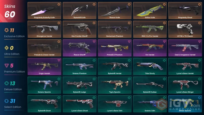 NA/CAN | 60 SKINS 4 KNIFES | SINGULARITY BUTTERFLY + REAVER KNIFE | RGX, ONI, PRIME 2.0 ETC | #9264b