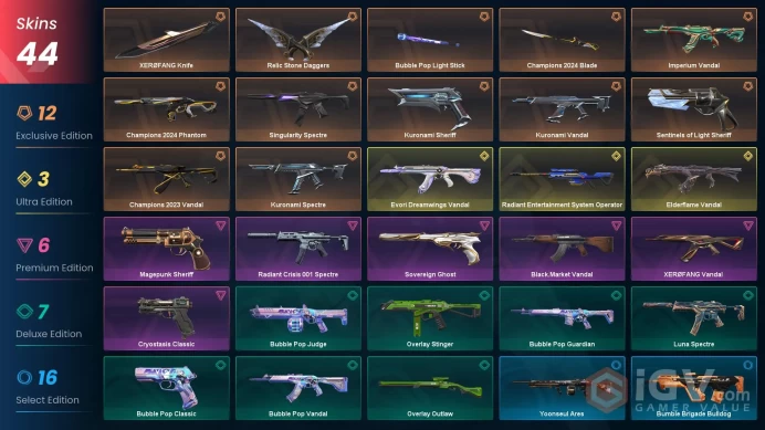 NA - LVL 60 - UNRANKED - 4 KNIFES - 44 SKINS (~52,900 VP) Evori Dreamwings Vandal, Elderflame Vandal, Kuronami Vandal, XEROFANG Knife, Champion