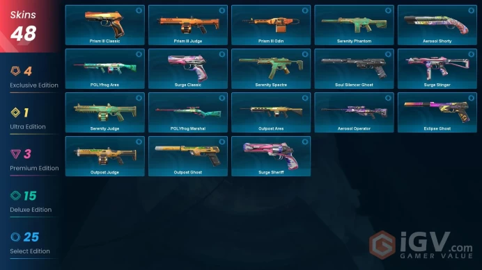 EU - LVL 85 - UNRANKED - 3 KNIVES - 48 SKINS (~11,250 VP) Elderflame Vandal, BlastX Phantom, Outpost Melee, Ruin Dagger