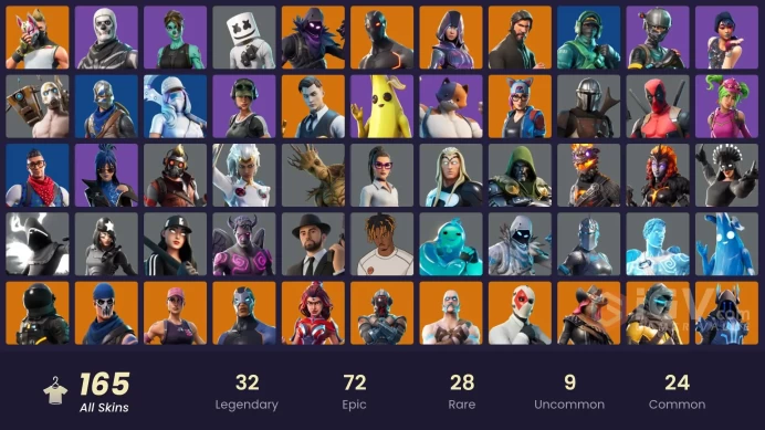[XBOX/PSN/PC]165 skins | Sparkle Specialist | IKONIK | The Reaper | Glow | Blue Squire | Royale Knight | Elite Agent CC212