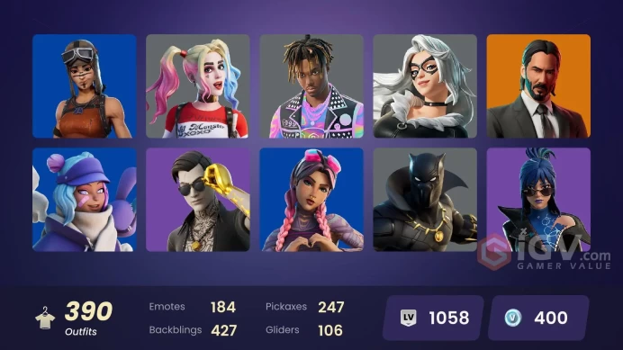 ALL PLATFORMS-389 Skin-Unchained Ramirez-Dragon Balls-Shogun OG-Master Chief-Renegade Raider-Iron Man Mk 45-Catwoman Comic-Iron Man-Black Widow-