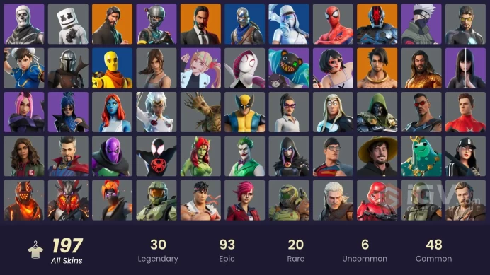 [PC/PSN/XBOX] 197 skins | The Reaper | Blue Squire | Royale Knight | Elite Agent | Master Chief (Matte Black) |	pr7