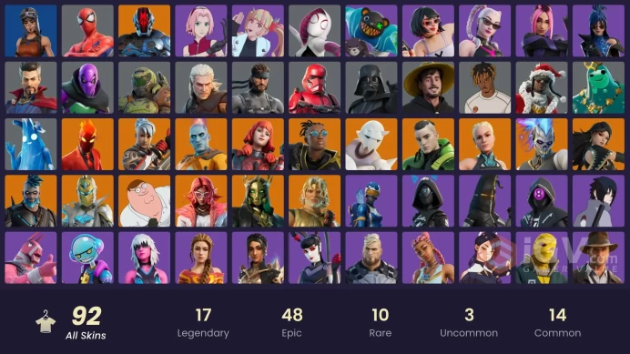 [PSN/XBOX/PC] 92 skins | Spider-Man | Peter Griffin | Renegade Raider | Omegarok | The Origin | Twyn | Zeus | Ronin | Inferno | Valeria | 450 VB