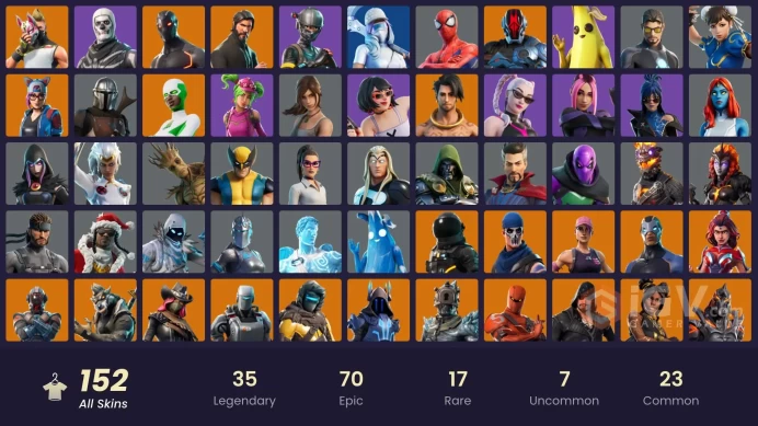 [PSN/XBOX/PC] 152 skins | OG STW | The Reaper | Chun-Li | Take The L | Elite Agent | Rogue Agent | NBA 75 Swish | Cloud Striker |Wingman |550 VB