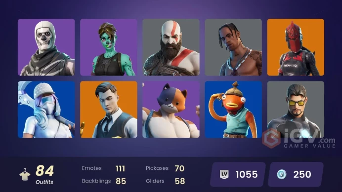 [/PC/PSN/XBOX/NINTENDO][84 skins | Kratos | Master Chief | Travis Scott | Astro Jack | Gold Meowscles | Gold Midas | Gold Brutus AA210
