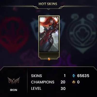 [Euw][SE15] IRON iv [0lP] | 0W-5L 0Lp[20 Champs]hand-deranked | unverified email  | Iron 4