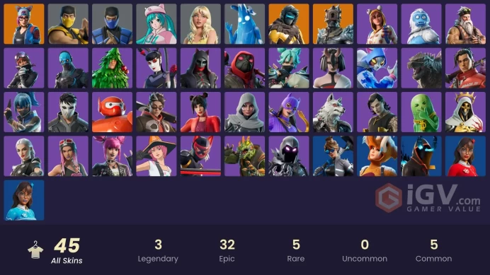 [PC] 45 skins | Stage 4 - NO PONYTAIL | Stage 4 | The Prisoner | Polar Peely | Bi-Han | Scorpion (MK3)lui147