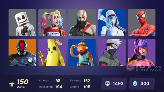 [PSN/XBOX/PC] 150 skins | OG STW | Leviathan Axe | Kratos | Naruto Uzumaki | Snake Eyes | Torin | Predator | Raz | Twyn | Alli | Hybrid | 200 VB
