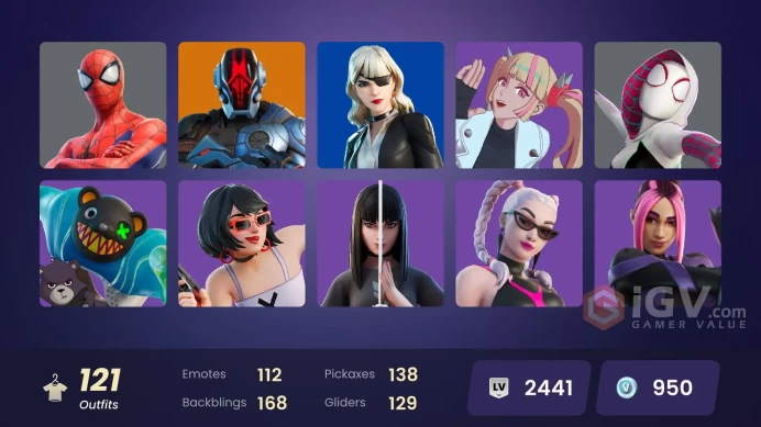 [PSN/XBOX/PC] 121 skins | Spider-Man | Peter Griffin | Inferno | Torin | Era | Joltara | Nezumi | Omegarok | The Origin |Optimus Prime | 950 VB