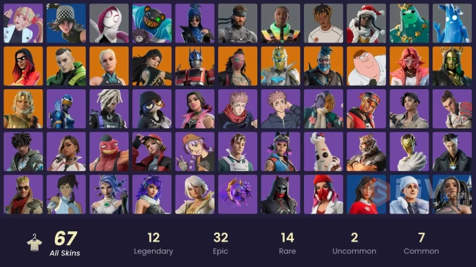 [PSN/XBOX/PC] 67 skins | Peter Griffin | Subzero Cryptic | Optimus Prime | Omegarok | Twyn | Zeus | Valeria | Era |  Peter Griffin | 1050 VB