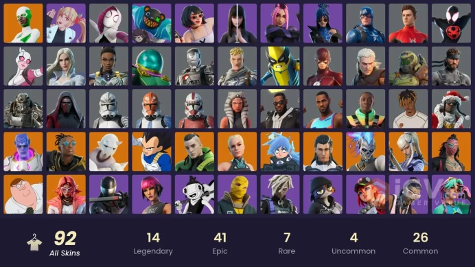 [PSN/XBOX/PC] 92 skins | Peter Griffin | Snake Eyes | Backlash | Kymera | Vegeta | Twyn | Valeria | The Ageless | Peter Griffin | 50 VB