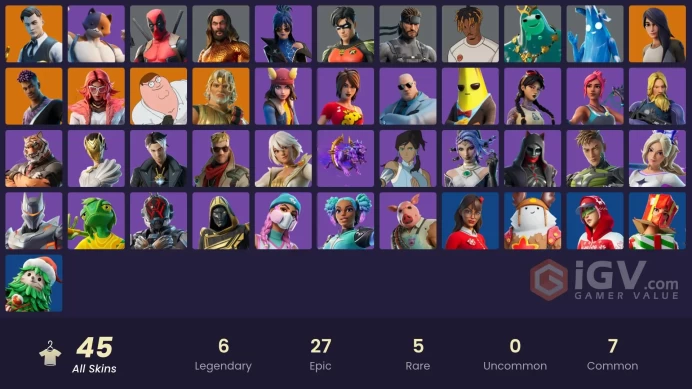 [PSN/PC] 45 Skins | Midas | Peter Griffin | Shooting Starstaff | Verve | Rage | Astroworld Cyclone | Nisha | Cerberus | Holiday Boxy | 0 VB
