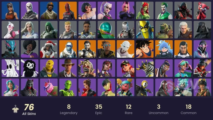 [PSN/XBOX/PC] 76 Skins | Emma Frost | Adira | Arctic Adeline | 1-Ball | Scarlet Defender | Aura | Toon Peely | Doom Slayer | 600 VB