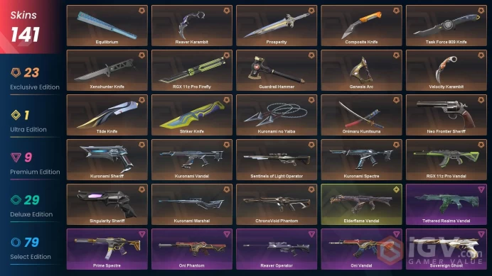 EU | 141 Skins + 14 knives | 67875 VP | Xenohunter Knife + Kuronami Set + Onimaru Kunitsuna + Karambit ReaverZka1480