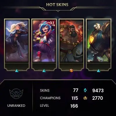 LOL / Europe Nordic & East / 76 skins /  166 LVLZka1374