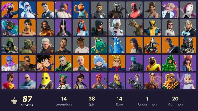 [PSN/XBOX/PC] 87 skins | Gold Midas | Subzero Cryptic | Lina Scorch | Predator | Nezumi | Son Goku | Gear Specialist Maya | Raz | Twyn | 850 VB
