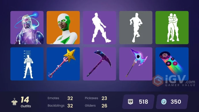 14 SKINS | GALAXY | STELLAR AXE | DISCOVERY | STELLAR AXE | BACKLASH | ANI KONDA | ARCTIC ASSASIN | TACTICS OFFICER | IMANI | MYSTICA | STRAY
