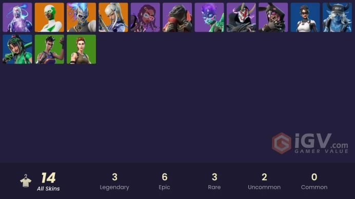 14 SKINS | GALAXY | STELLAR AXE | DISCOVERY | STELLAR AXE | BACKLASH | ANI KONDA | ARCTIC ASSASIN | TACTICS OFFICER | IMANI | MYSTICA | STRAY