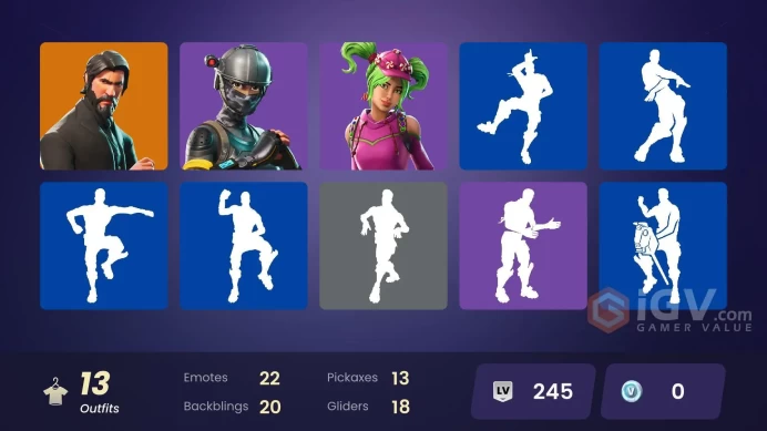 13 SKINS + THE REAPER + ELITE AGENT + TAKE THE L + DARK VOYAGER + CARBIDE + MOONWALKER + ZOEY + BATTLEHAWK + CALAMITY