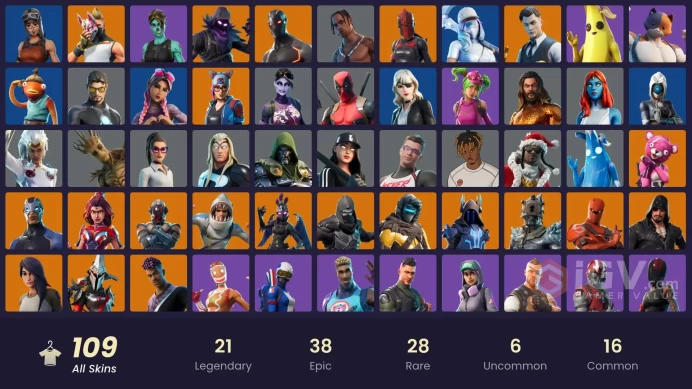PC/PSN/Xbox/Nintendo  104 skins | Travis Scott | Renegade Raider | Gold Brutus | Gold Midas | Snake Eyes | Blackheart |