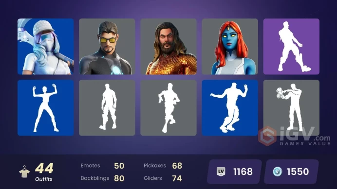 PC/XBOX  44 skins | Tony Stark | Mystique | Star Wand | Harbinger Armor Omegarok | Black | Spectra KnightZka595