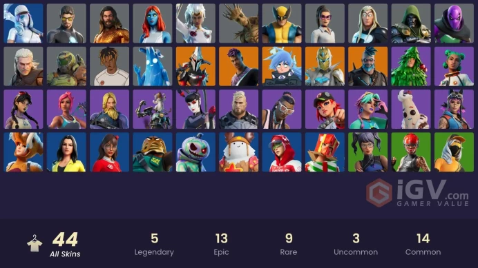 PC/XBOX  44 skins | Tony Stark | Mystique | Star Wand | Harbinger Armor Omegarok | Black | Spectra KnightZka595