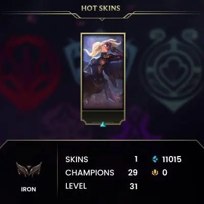 [EUW] Season 15 | Iron 4 Soloq/Flex %0 WR | 1 Skins | 11K BE | Honor 3 | 29 Champs | CHANGEABLE E-MAIL Wins: 0 Losses: 4