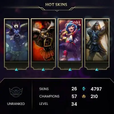 EUW EMAIL CHANGEABLE Black Alistar Victorious Jarvan IV Worlds 2012 Riven+Her 2012 icon 57 champions 26 skins last play 2021 + Inventory skins