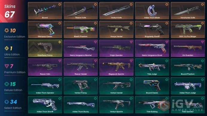 Eu | 67 skins | 33000vp spent | Elderflame Frenzy | RGX | reaver | Xenohunter | Venturi | Singularity | Araxys | Venturi