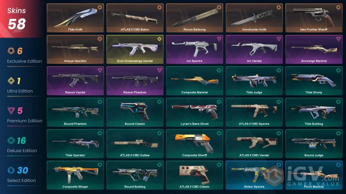 EU | Xenohunter Knife, Evori Dreamwings Vandal, Ion Vandal, Reaver Vandal, Recon Balisong, Neo Frontier Sheriff, Reaver Phantom, Araxys Operator