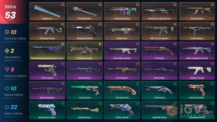 EU [ 53 TOP SKINS + 2 KNIFE ] Araxys Vandal + Glitchpop Vandal + Singularity Sheriff + Snowfall Wand + Bolt Phantom + Reaver Phantom/ mail acces