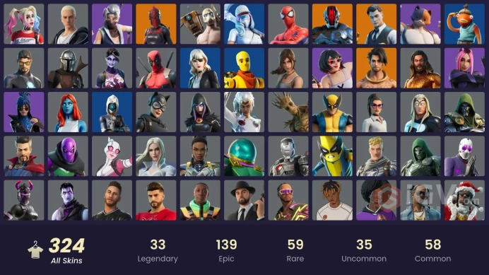 [ALL PLATFORMS]-320 Skin-310 pickaxes-201 emote-200 gliders-OG STW-Leviathan Axe-Power Chord-Mogul Master-Harley Quinn-Championship Aura-