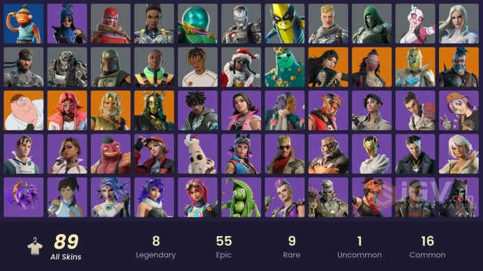 [PSN/XBOX/PC] 89 skins | Valeria | Era | Peter Griffin | Spectra Knight | Kado Thorne | Hades | Zeus | Omegarok | Poseidon | Boba Fett | 1000 VB