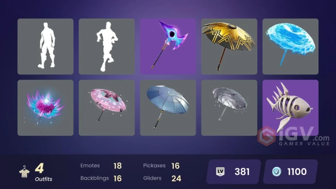 [PSN/XBOX/PC] 4 skins | Polar Peely | Arctic Adeline | Sled Ready Guff | Krisabelle | Arroyo Pack | Lunar Hyperjet | Ancestral Bloom | 1100 VB