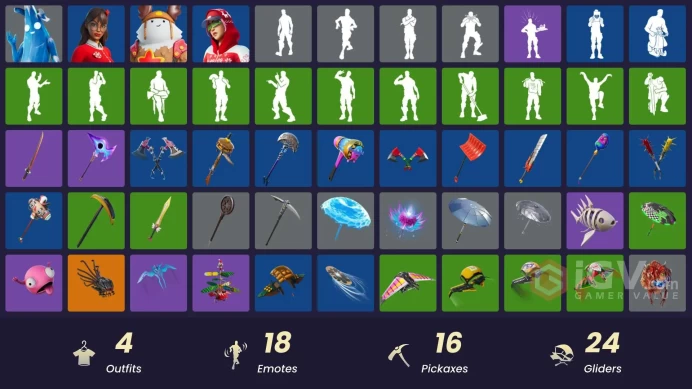 [PSN/XBOX/PC] 4 skins | Polar Peely | Arctic Adeline | Sled Ready Guff | Krisabelle | Arroyo Pack | Lunar Hyperjet | Ancestral Bloom | 1100 VB