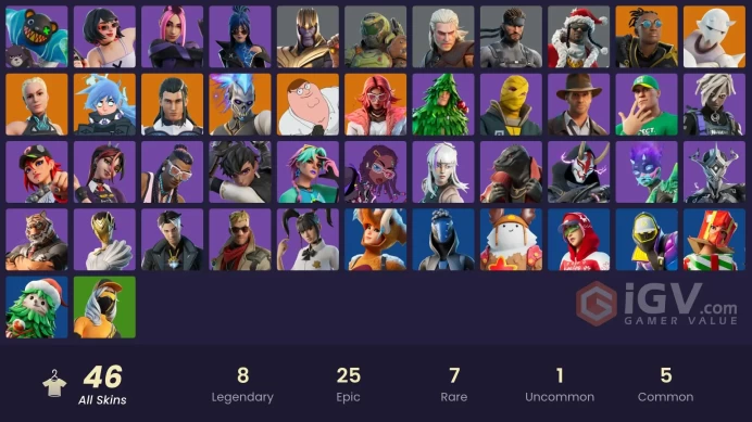 [PSN/XBOX/PC] 45 skins | Sultura | Subzero Cryptic | Valeria | Renzo the Destroyer | The Ageless | Malik | Peter Griffin | Snap | Nezumi |900 VB
