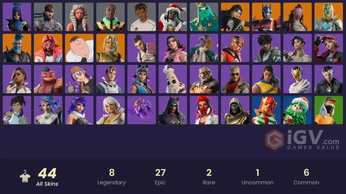 [PSN/XBOX/PC] 44 skins | Zeus | Spectra Knight | Optimus Prime | Era | Valeria | Omegarok | Peter Griffin | Kado Thorne | Poseidon | 250 VB