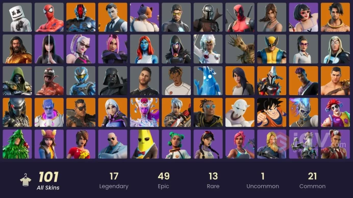 [PSN/XBOX/PC] 101 skins | Gold Brutus | Gold Midas | FNCS 3:1 Champion | Malik | Torin | Fade | Son Goku | Gear Specialist Maya | Ronin | 900 VB