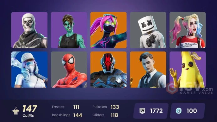 FA - [XBOX/SWITCH/PC] 148 skins | 148 skins | Gold Midas | Kata Captain | Pitch Patroller | Menace | Ronin | Malik | Hybrid | Torin