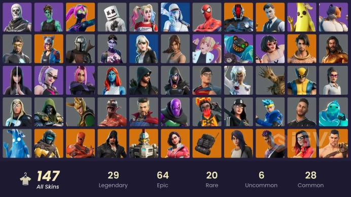 FA - [XBOX/SWITCH/PC] 148 skins | 148 skins | Gold Midas | Kata Captain | Pitch Patroller | Menace | Ronin | Malik | Hybrid | Torin