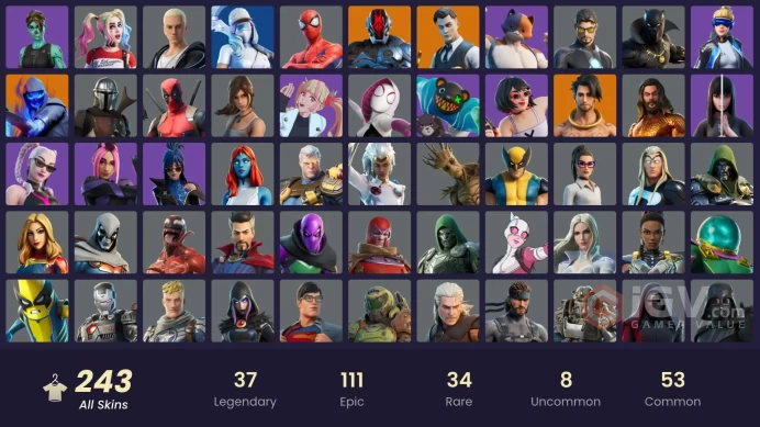 [PSN/XBOX/PC] 243 Skins | Neo Versa | Spider-Man | Gold Midas | Gold Meowscles | Peter Griffin | Midas | Fixer | Sultura | Reckoning | 300 VB