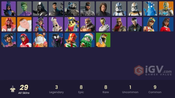 [PSN/XBOX/PC] 29 Skins | Peter Griffin | Lil Split | Tegan | Winterfest Bushranger | Shadow Archetype | Hope | Holiday Boxy | Nisha | 100 VB