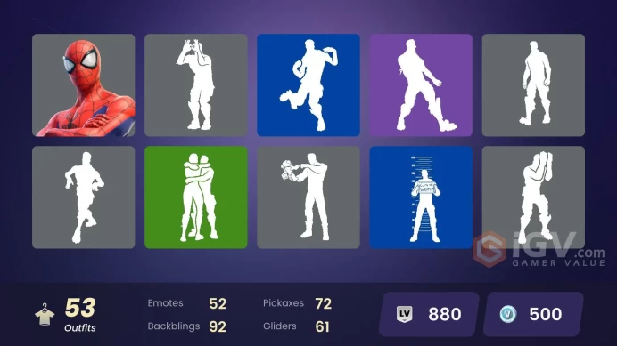 [PSN/XBOX/PC] 53 Skins | Spider-Man | Holiday Boxy | Doom Slayer | Krisabelle | Frozen Fishstick | Highwire | Thunder | Polarity | 500 VB