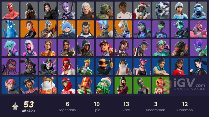 [PSN/XBOX/PC] 53 Skins | Spider-Man | Holiday Boxy | Doom Slayer | Krisabelle | Frozen Fishstick | Highwire | Thunder | Polarity | 500 VB