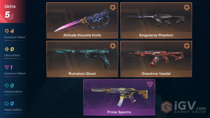 Eu / 4 Skins / 1 Knife / Overdrive Vandal Altitude / Knuckle Knife