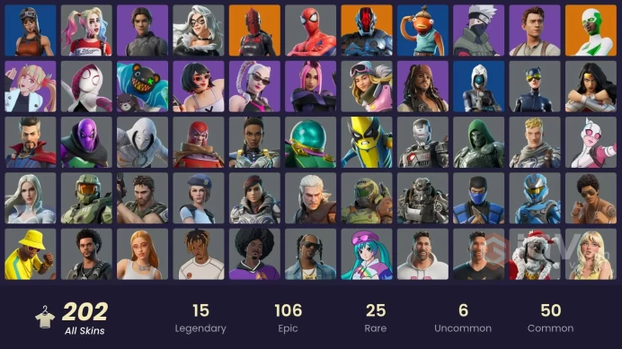 [XBOX/PC] 202 Skins | Spider-Man | Fishstick | Showboat | Shadow Vox | Slammin' Bass | Boxer | Sparkle Diva | The Foundation | Gumbo | 450 VB