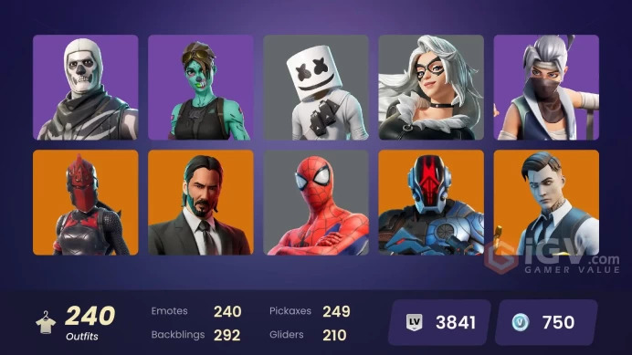 [PSN/XBOX/PC] 240 Skins | OG STW | Peely | Fishstick | Royale Bomber | Cloud Striker | Midas | Fixer | Sultura | Pursuit | Reckoning | 160 VB