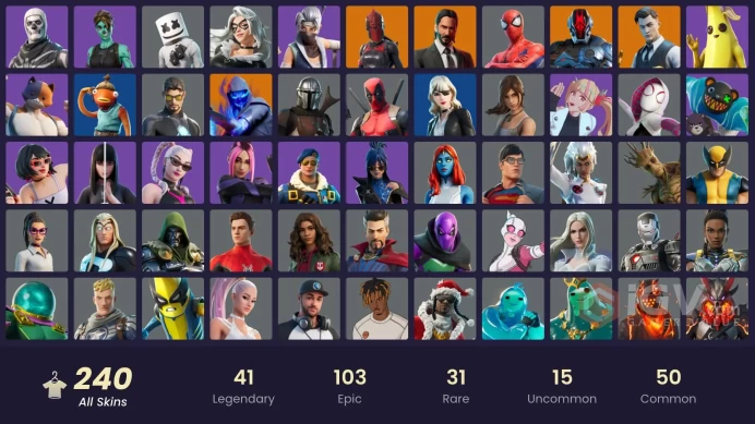 [PSN/XBOX/PC] 240 Skins | OG STW | Peely | Fishstick | Royale Bomber | Cloud Striker | Midas | Fixer | Sultura | Pursuit | Reckoning | 160 VB